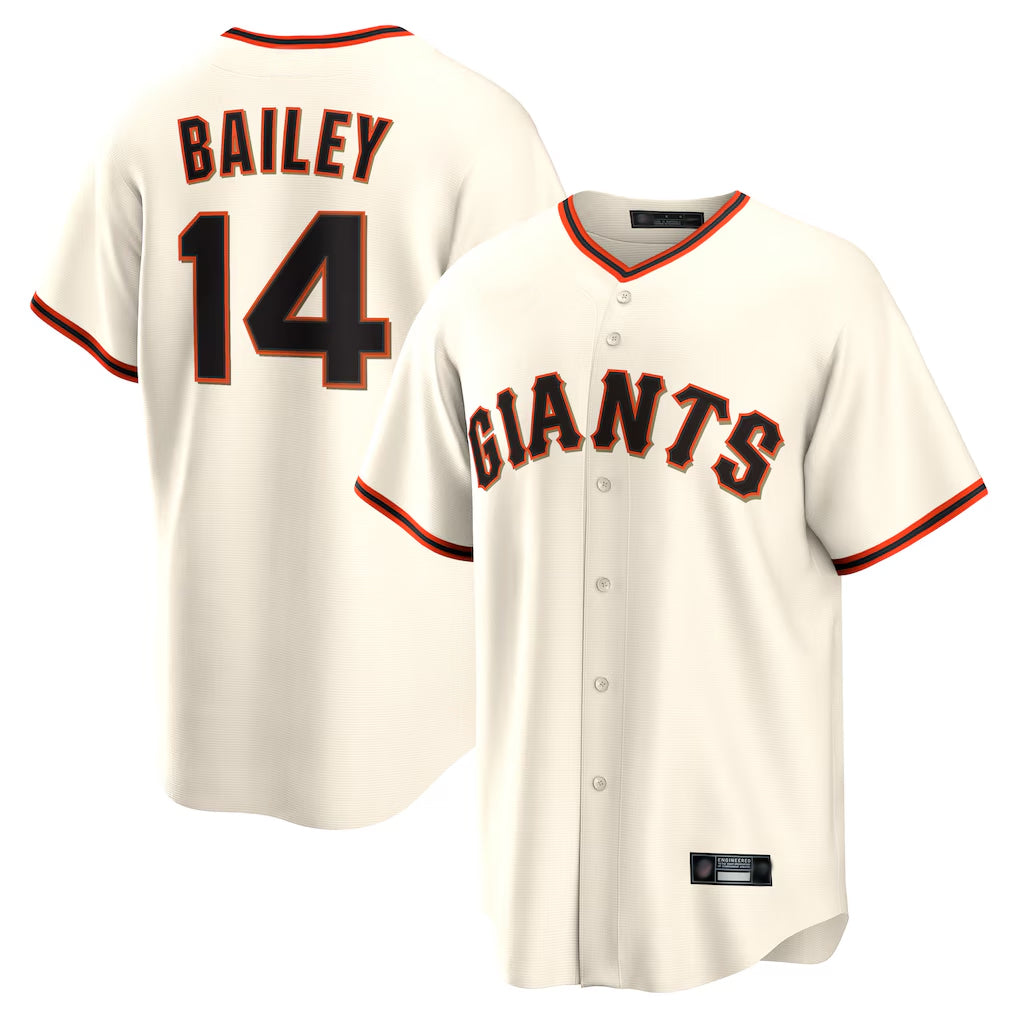 Yuxns SF.Giants #14 Patrick Bailey Player Cream Home Game Stitched Jerseys