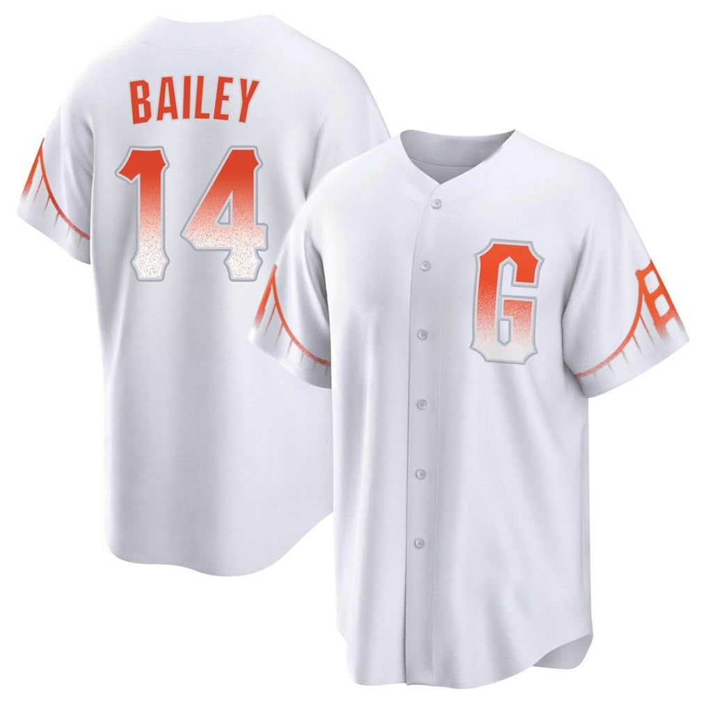 Yuxns SF.Giants #14 Patrick Bailey Player White City Connect Home Game Stitched Jerseys