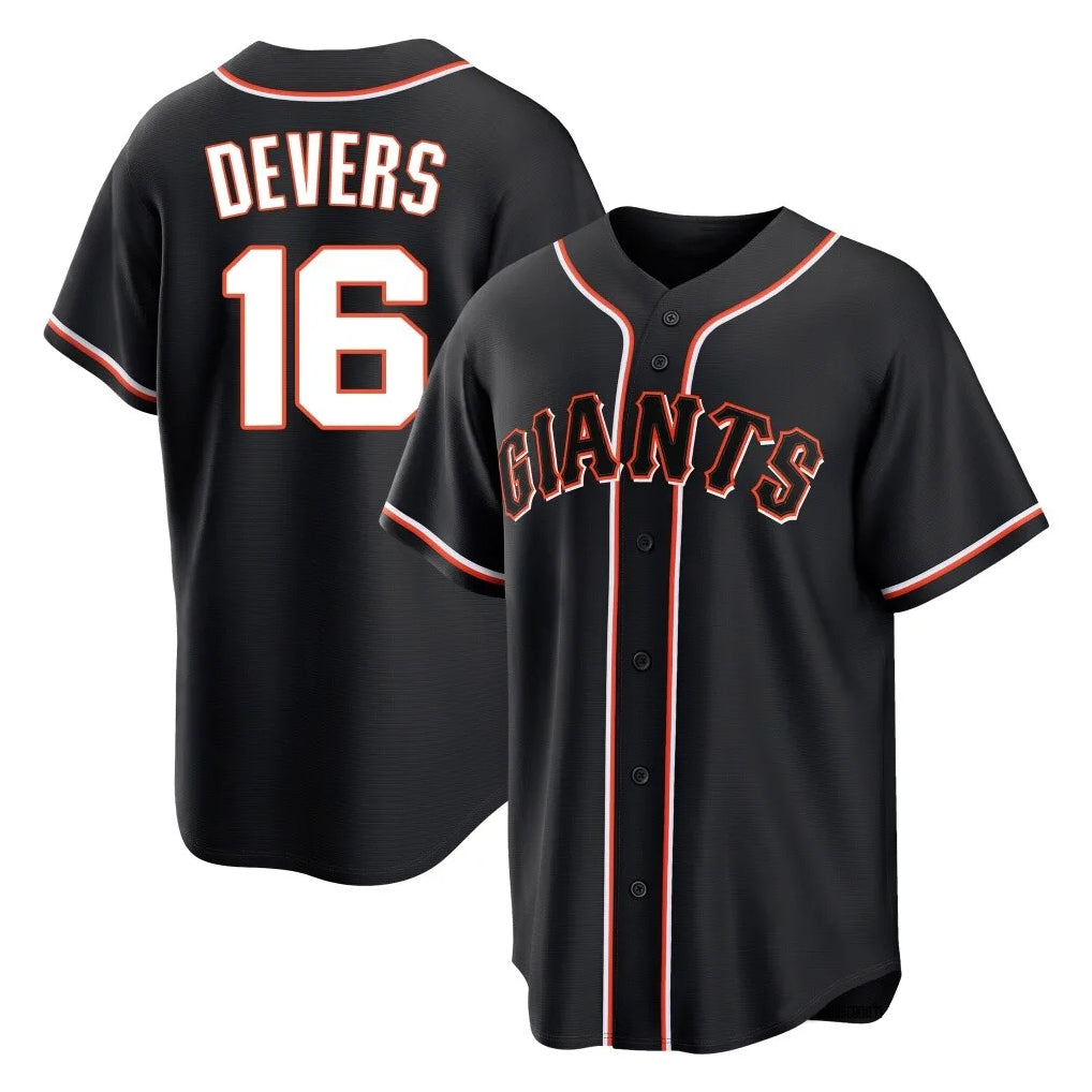 Yuxns SF.Giants #16 Rafael Devers Player Black Fashion Out Home Limited Stitched Jerseys