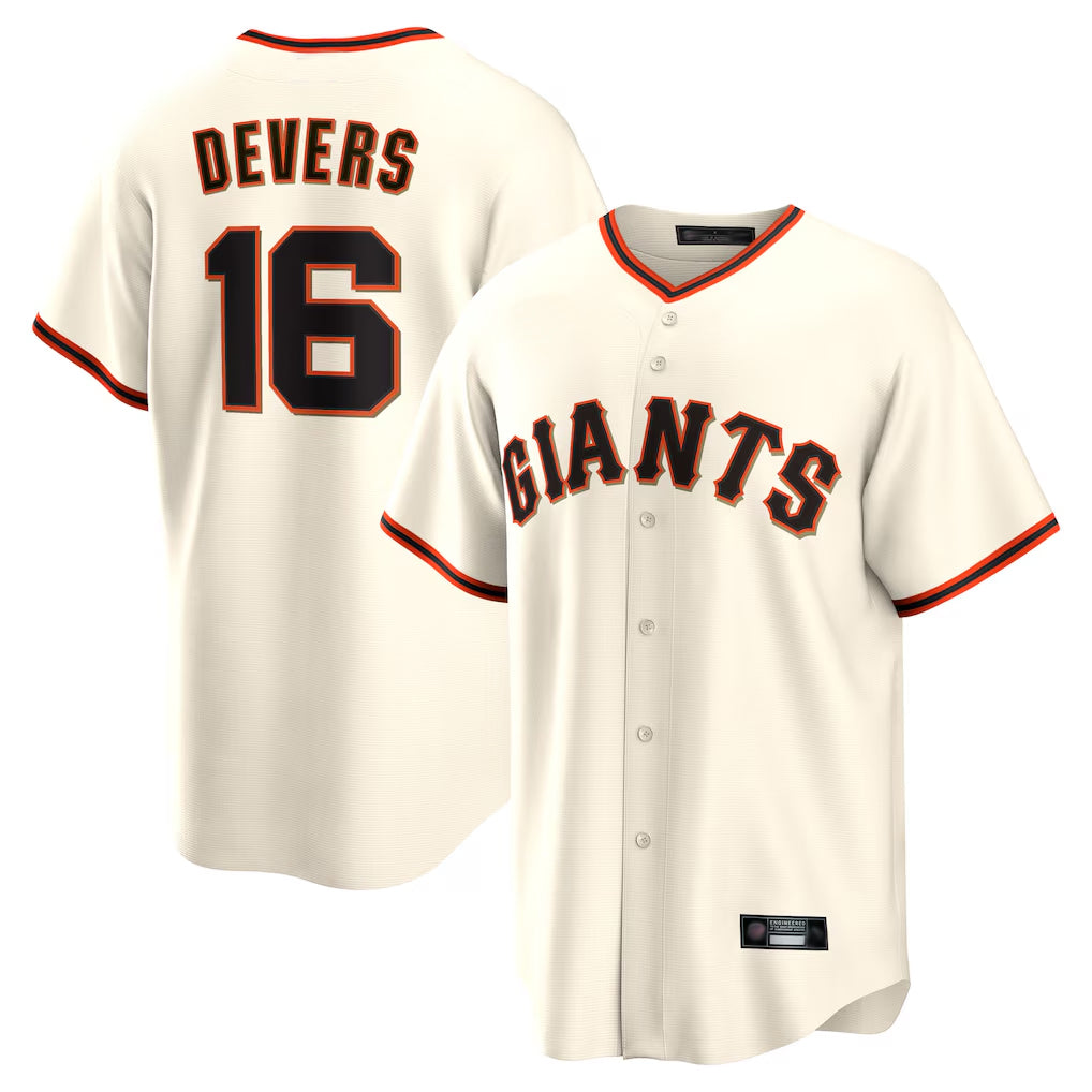 Yuxns SF.Giants #16 Rafael Devers Player Cream Home Game Stitched Jerseys