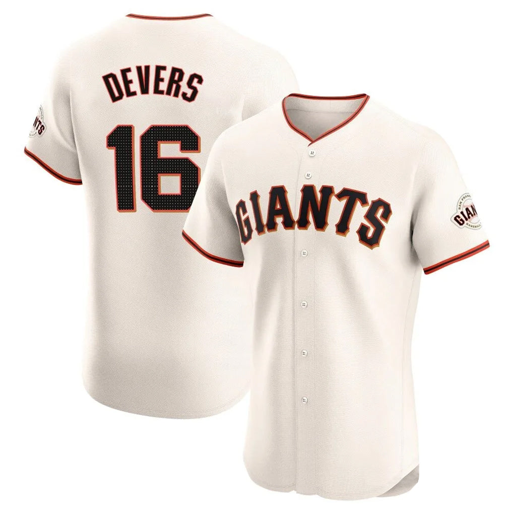 Yuxns SF.Giants #16 Rafael Devers Player Cream Home Limited Elite Stitched Jerseys