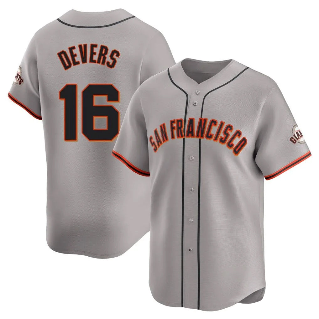 Yuxns SF.Giants #16 Rafael Devers Player Gray Home Limited Stitched Jerseys