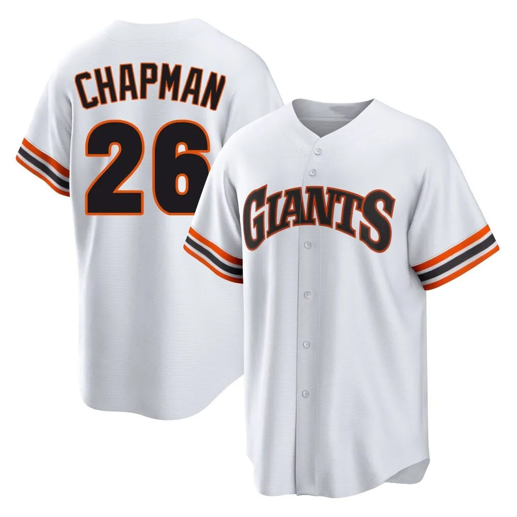Yuxns SF.Giants #26 Matt Chapman Player White Throwback Cooperstown Collection Home Game Stitched Jerseys