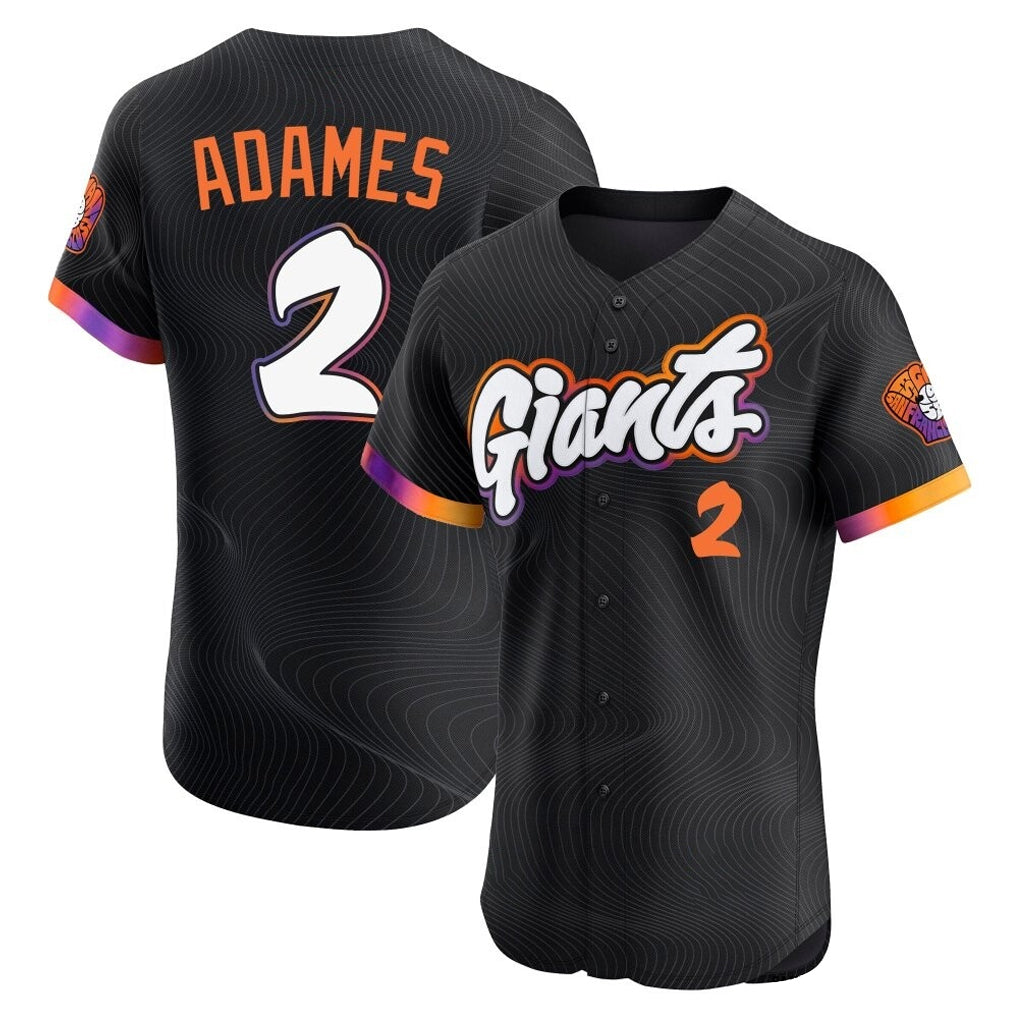 Yuxns SF.Giants #2 Willy Adames Player Black 2025 City Connect Home Limited Elite Stitched Jerseys