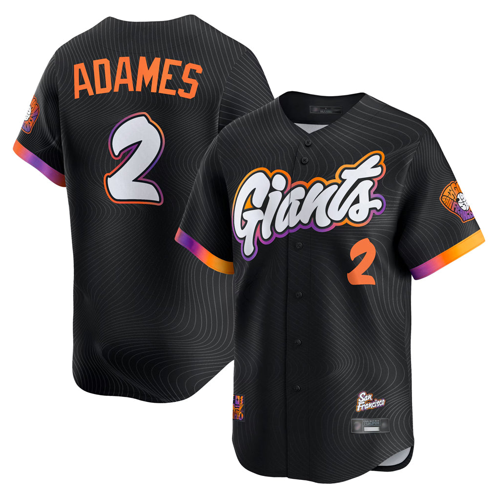 Yuxns SF.Giants #2 Willy Adames Player Black 2025 City Connect Home Limited Stitched Jerseys