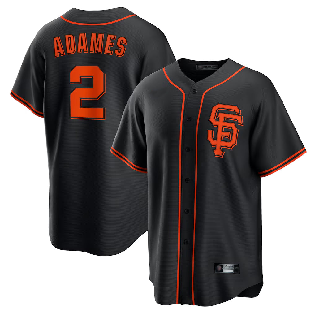 Yuxns SF.Giants #2 Willy Adames Player  Black 2026 Home Game Stitched Jerseys