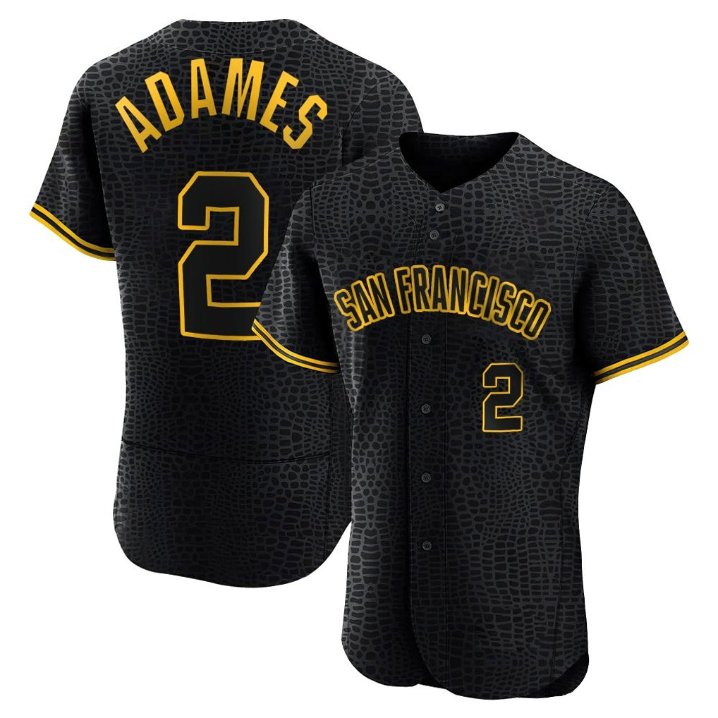 Yuxns SF.Giants #2 Willy Adames Player Black Snake Skin City Limited Elite Stitched Jerseys