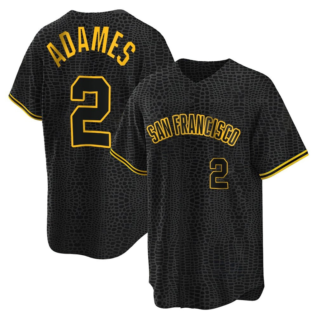 Yuxns SF.Giants #2 Willy Adames Player Black Snake Skin City Limited Stitched Jerseys