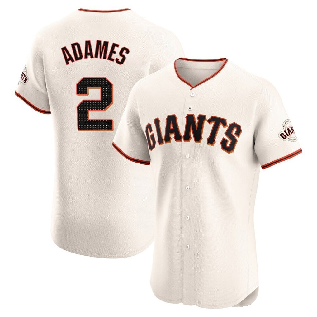 Yuxns SF.Giants #2 Willy Adames Player Cream Home Limited Elite Stitched Jerseys