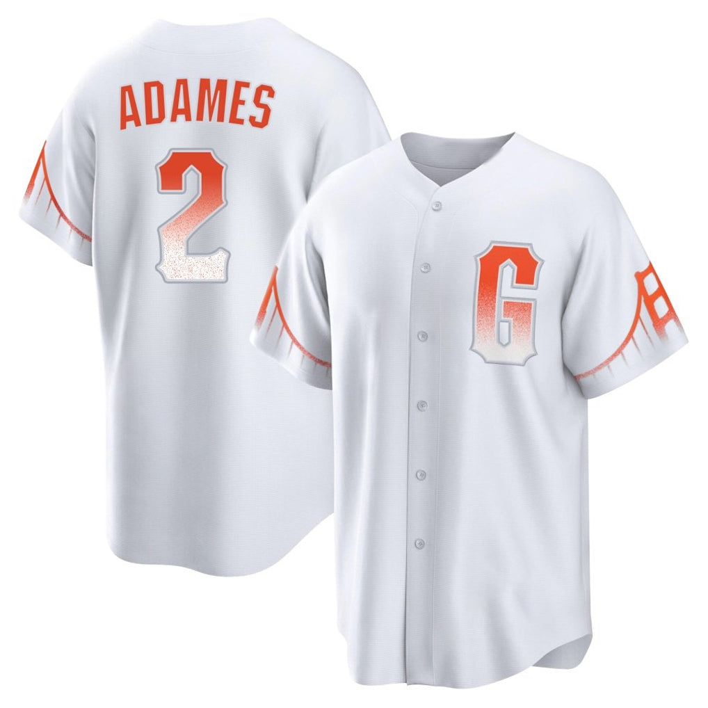 Yuxns SF.Giants #2 Willy Adames Player White City Connect Home Game Stitched Jerseys