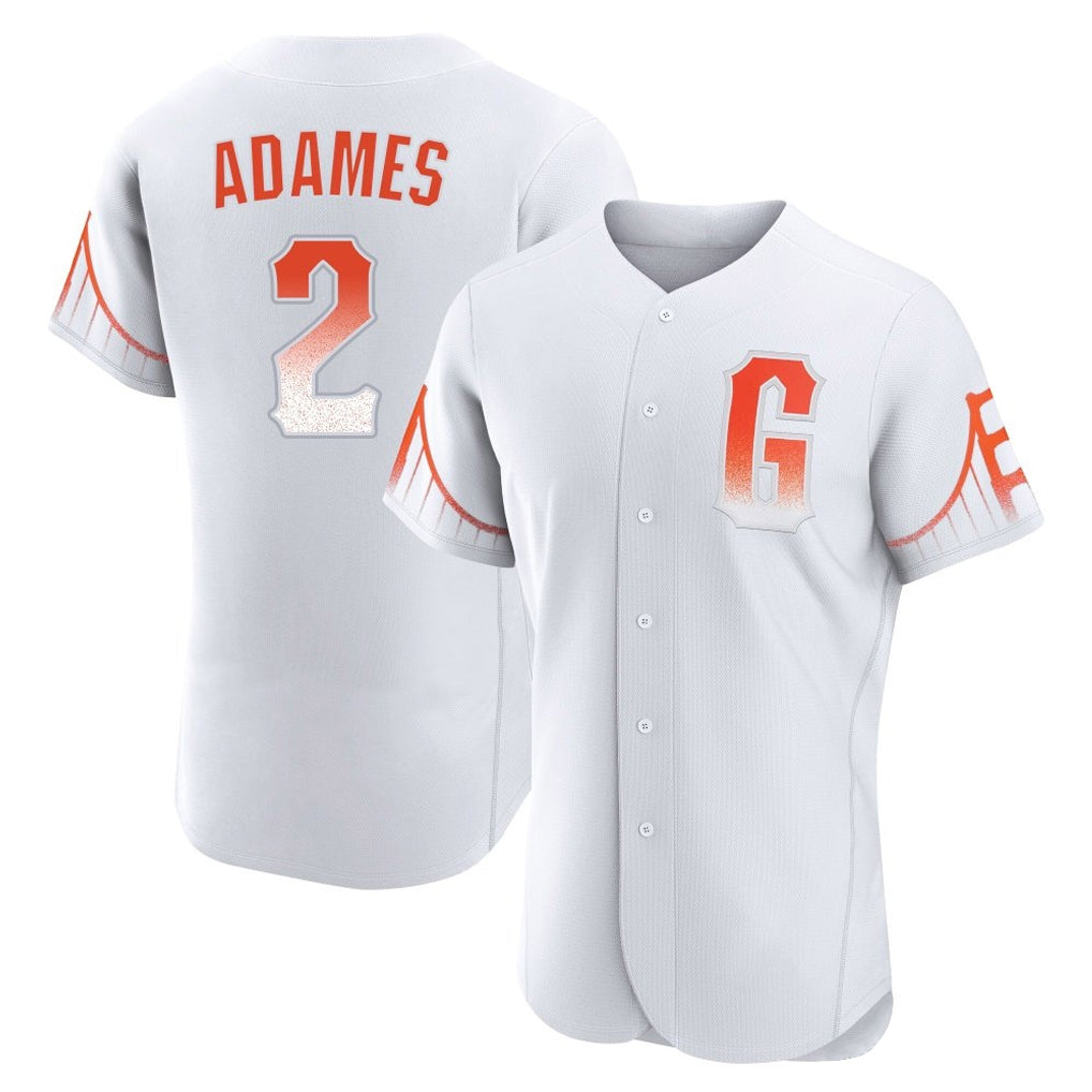Yuxns SF.Giants #2 Willy Adames Player White City Connect Home Limited Elite Stitched Jerseys