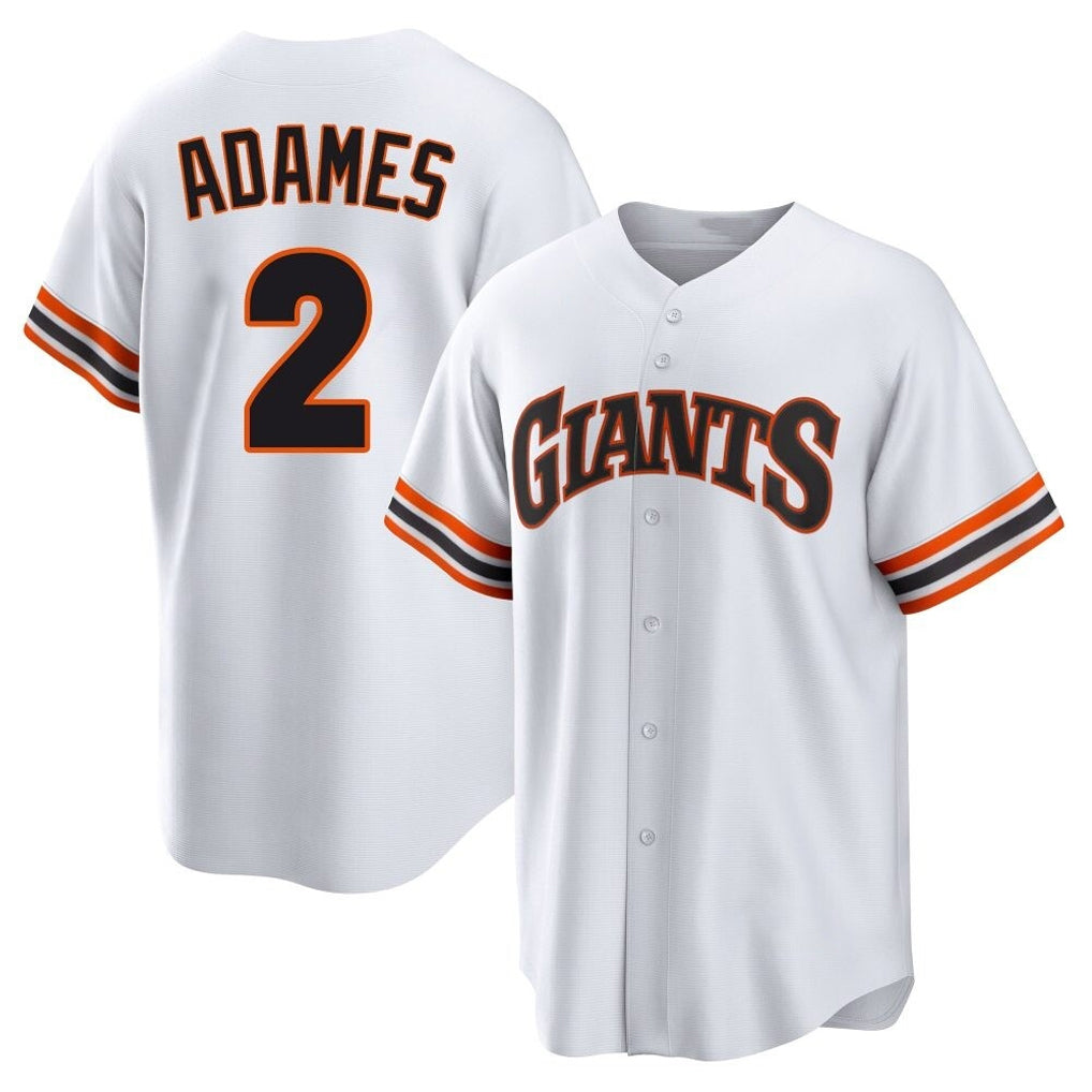 Yuxns SF.Giants #2 Willy Adames Player White Home Game Stitched Jerseys