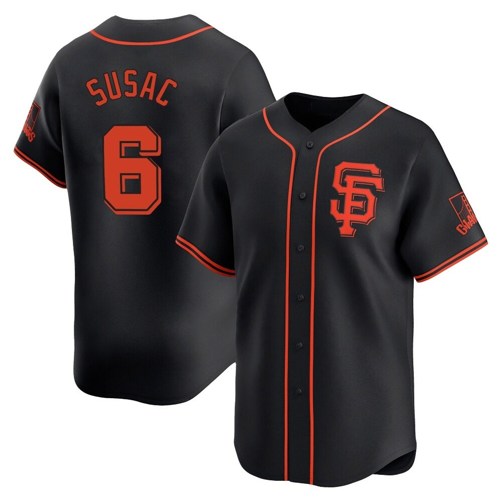 Yuxns SF.Giants #6 Daniel Susac Player  Black 2026 Home Limited Stitched Jerseys