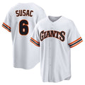 Yuxns SF.Giants #6 Daniel Susac Player White Home Game Stitched Jerseys