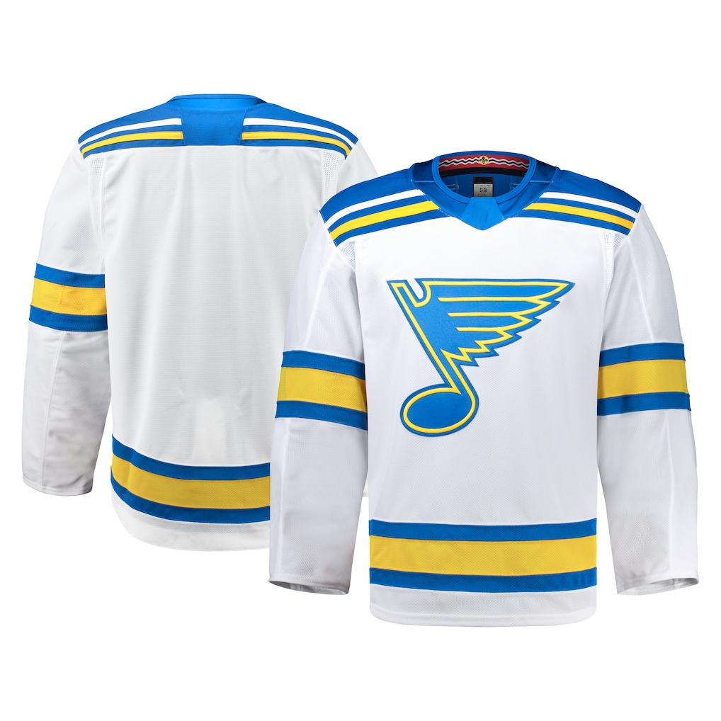Yuxns SL.Blues White Away Authentic Pro Jerseys