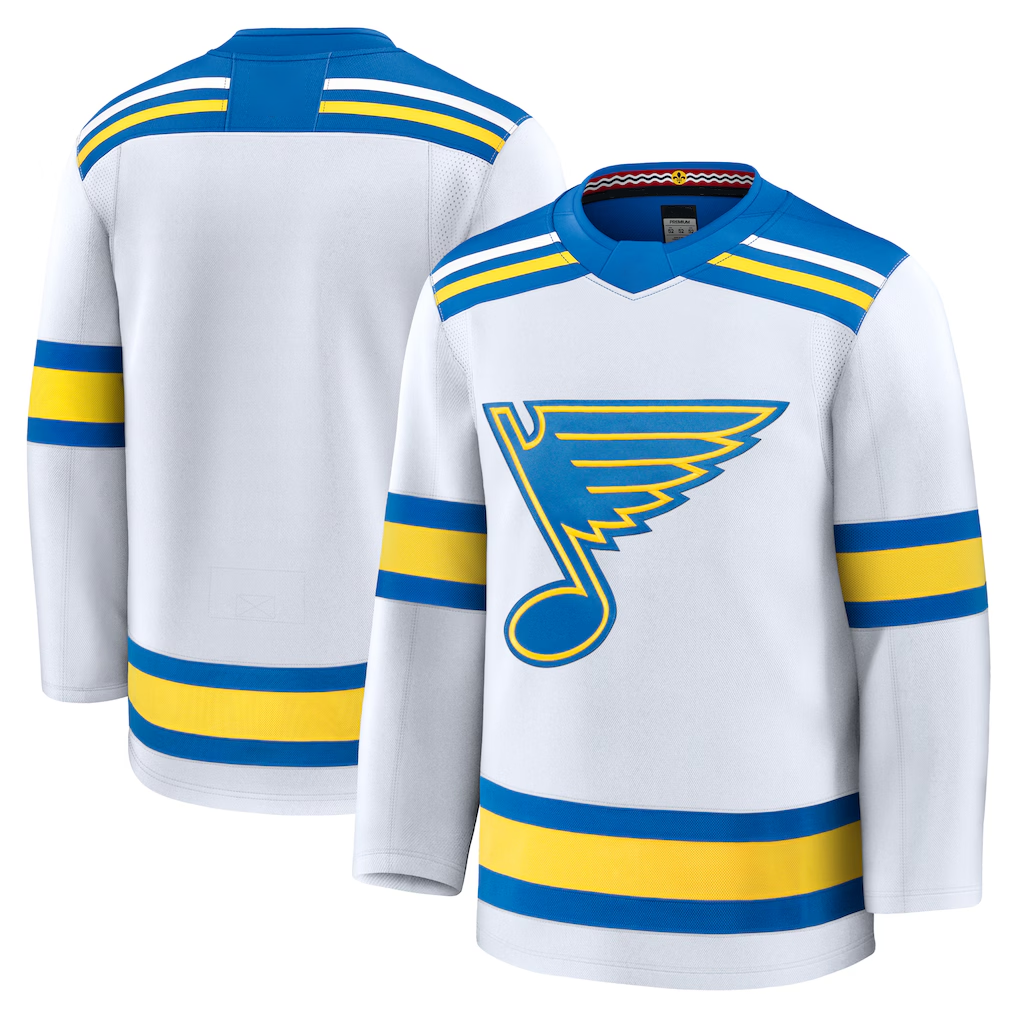 Yuxns SL.Blues White Away Premium Jerseys