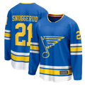 Yuxns SL.Blues #21 Blues Jimmy Snuggerud Blue Home Breakaway Jerseys