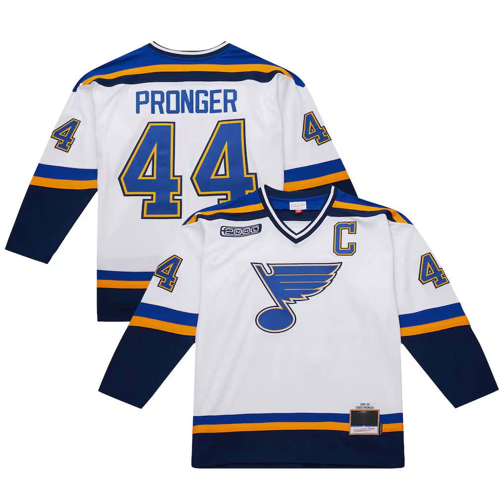 Yuxns SL.Blues #44 Chris Pronger White 1999-00 Power Play Jerseys