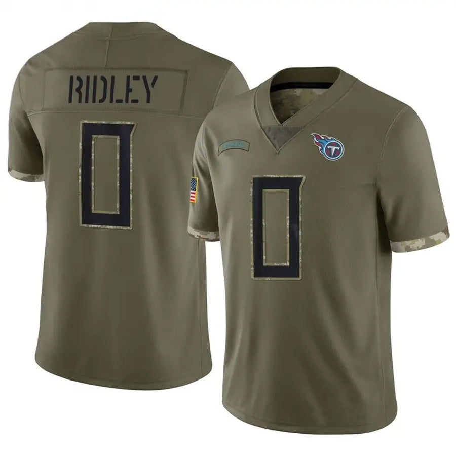 Yuxns T.Titans #0 Calvin Ridley Player Olive Salute To Service Limited Stitched Jerseys