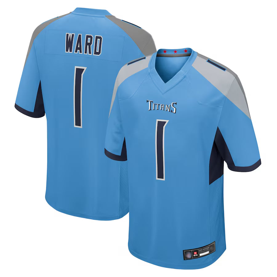 Yuxns T.Titans #1 Cameron Ward Player Light Blue Game Stitched Jerseys