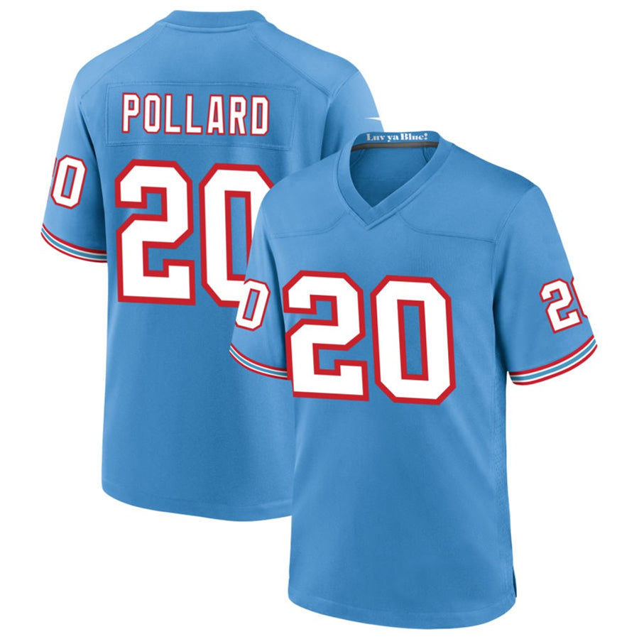 Yuxns T.Titans #20 Tony Pollard Player Light Blue Throwback Alternate Game Stitched Jerseys