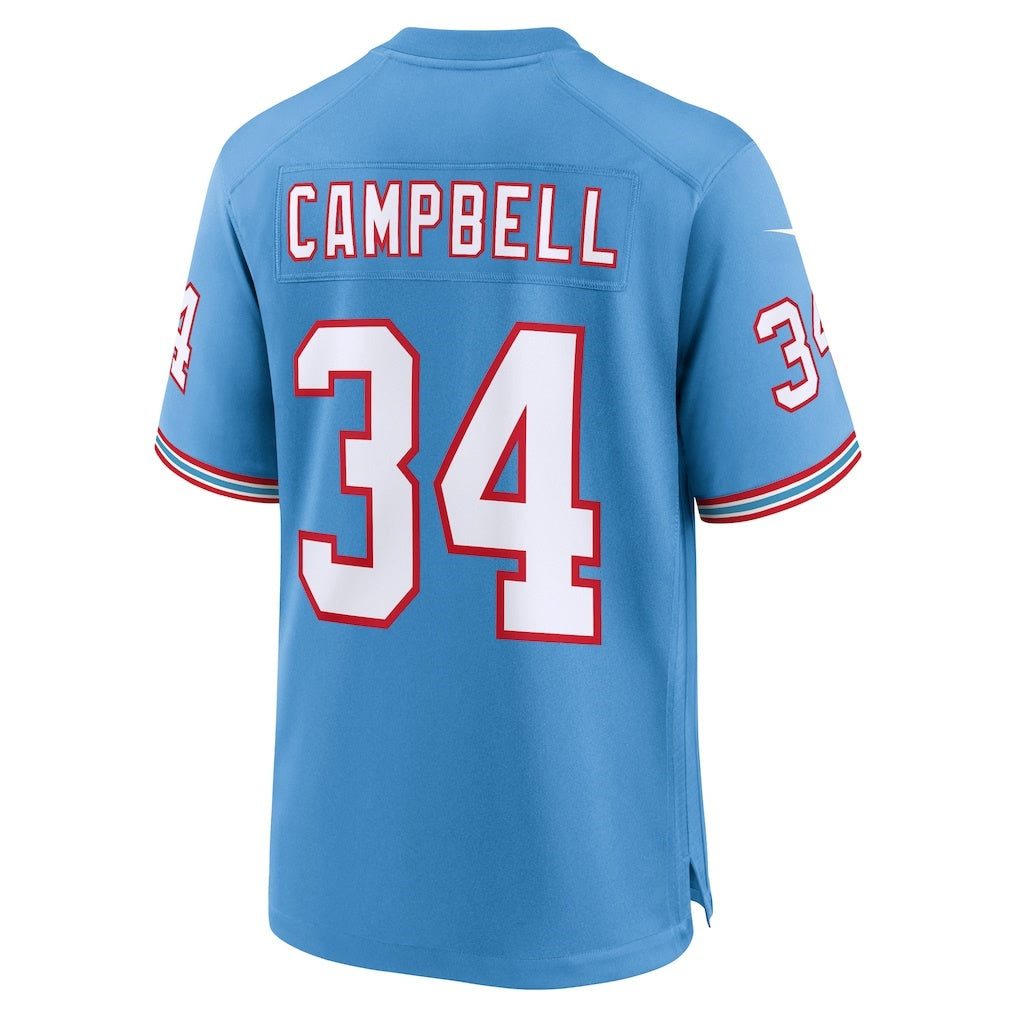 Yuxns T.Titans #34 Earl Campbell Light Blue Retired Player Alternate Game Stitched Jerseys