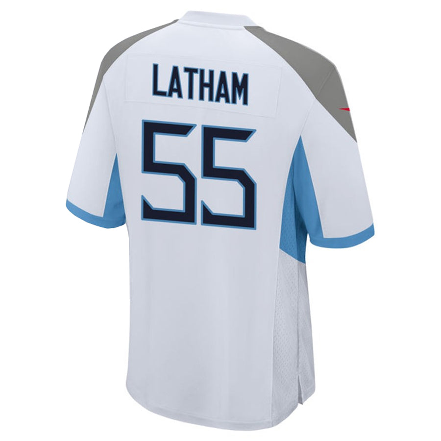 Yuxns T.Titans #55 JC Latham Player White Home Game Stitched Jerseys