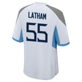 Yuxns T.Titans #55 JC Latham Player White Home Game Stitched Jerseys