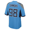Yuxns T.Titans #98 Jeffery Simmons Player Light Blue Home Game Stitched Jerseys