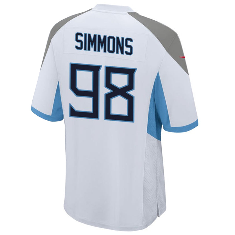 Yuxns T.Titans #98 Jeffery Simmons Player White Home Game Stitched Jerseys