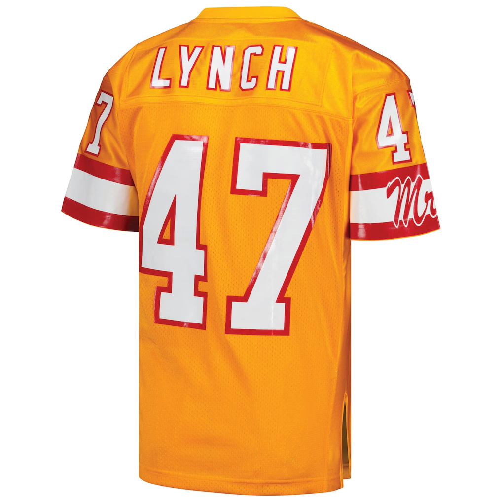 Yuxns TB.Buccaneers 1993 #47 John Lynch Mitchell & Ness Orange Authentic Throwback Retired Player Puhic  Stitched Jerseys