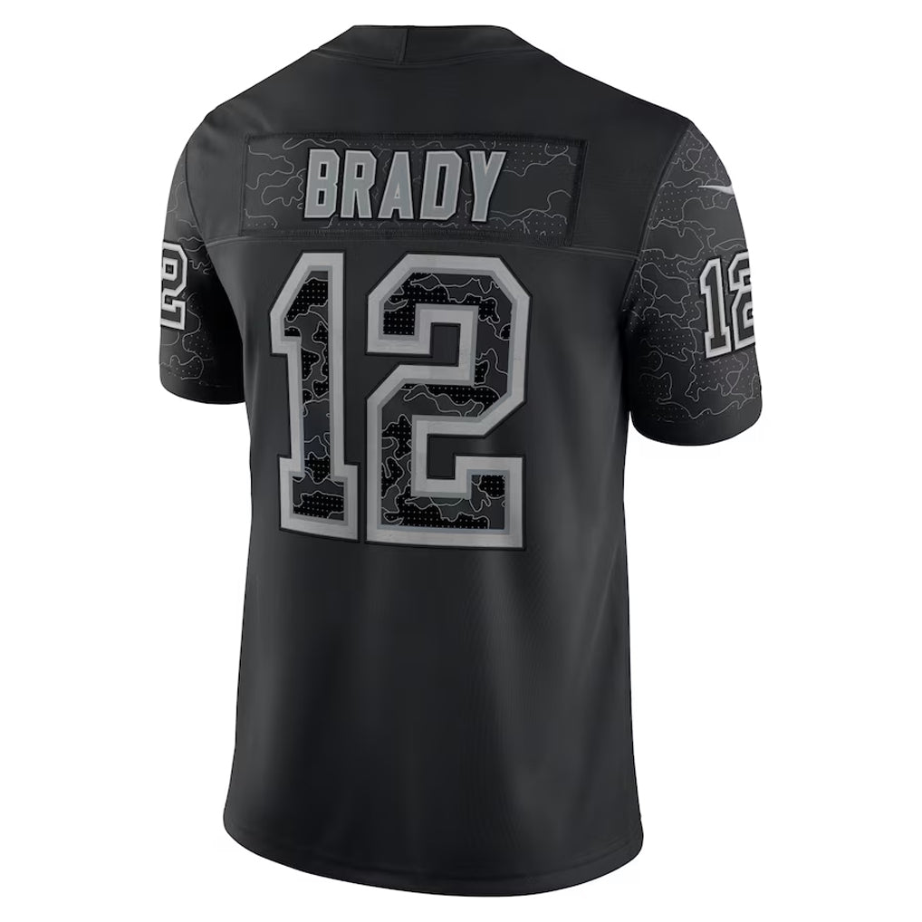 Yuxns TB.Buccaneers #12 Tom Brady Player Black RFLCTV Limited Stitched Jerseys