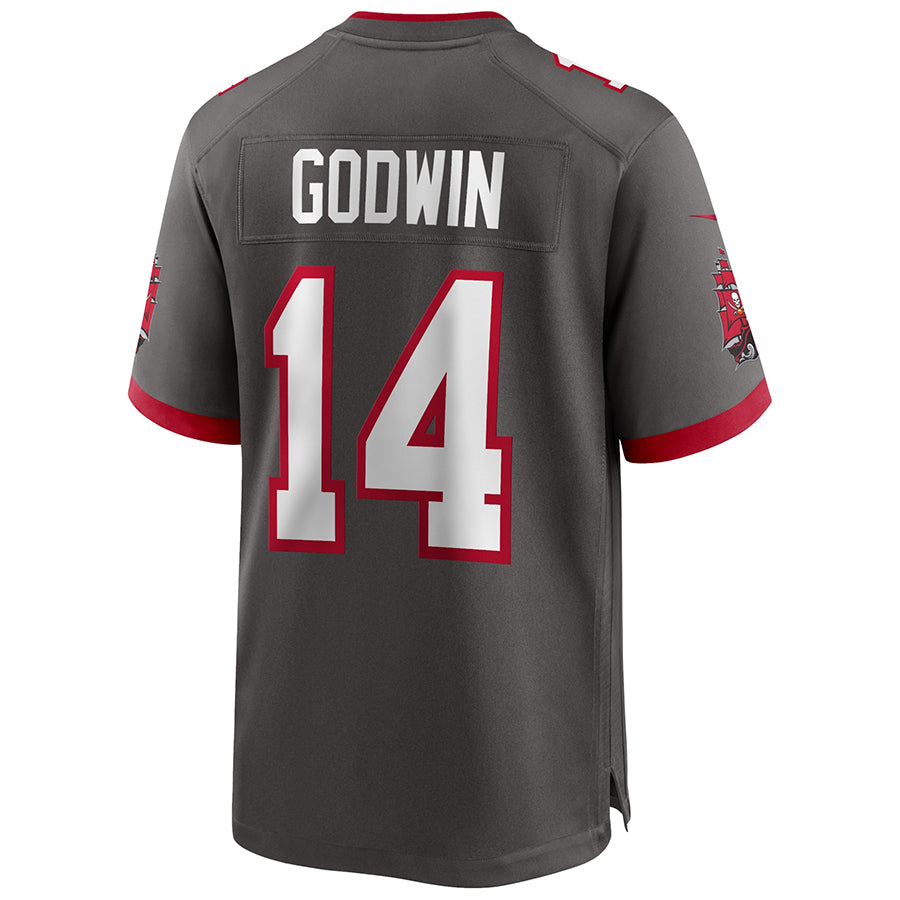Yuxns TB.Buccaneers #14 Chris Godwin Jr. Player Deep Pewter Home Game Stitched Jerseys