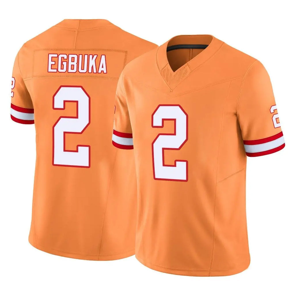 Yuxns TB.Buccaneers #2 Emeka Egbuka Player Orange Vapor F.U.S.E. Limited Football Jerseys