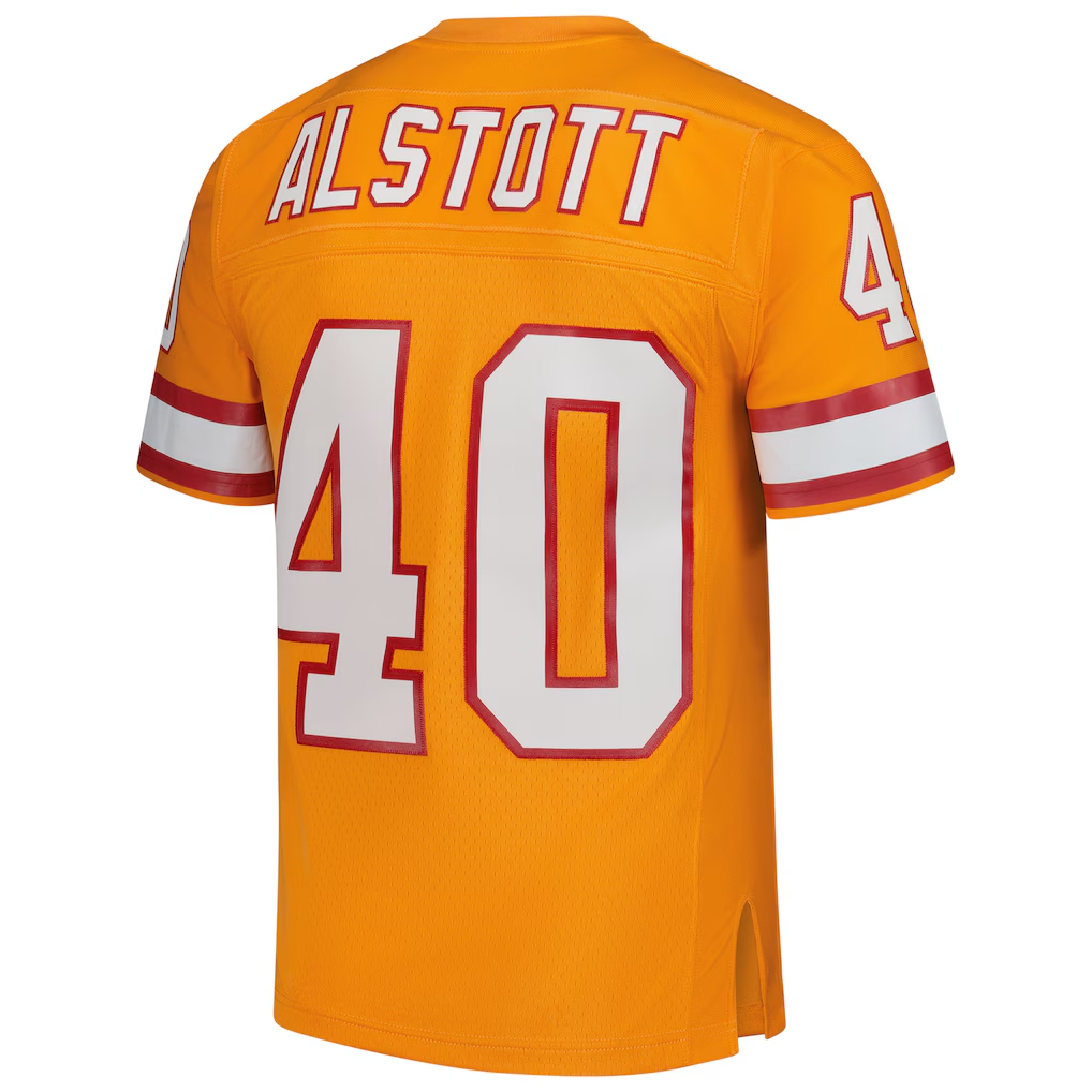 Yuxns TB.Buccaneers #40 Mike Alstott Mitchell & Ness Orange Legacy Replica Puhic Stitched Jerseys