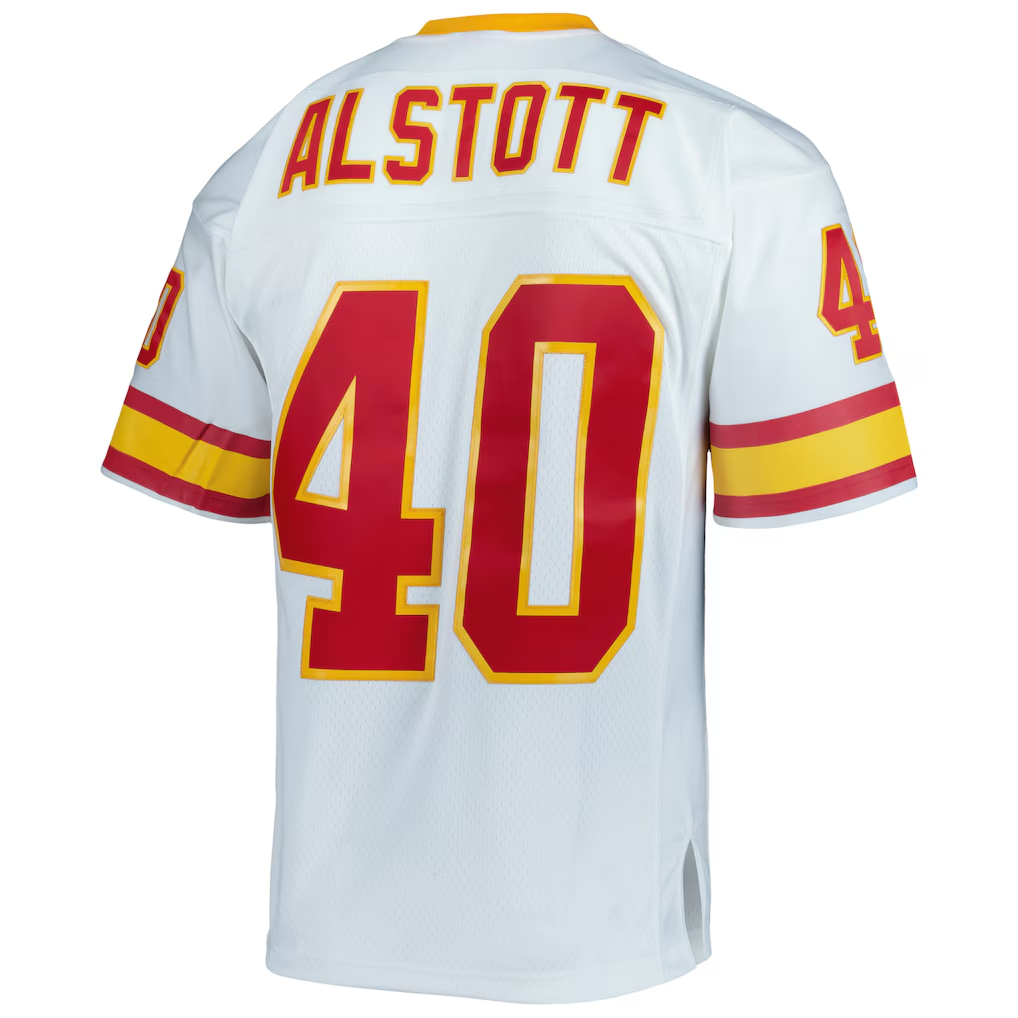 Yuxns TB.Buccaneers #40 Mike Alstott Mitchell & Ness White Legacy Replica Puhic Stitched Jerseys