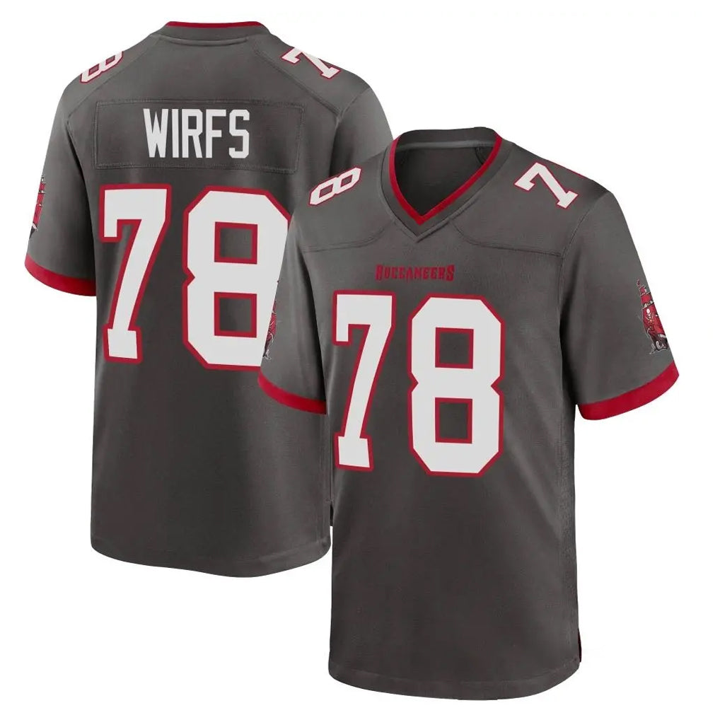 Yuxns TB.Buccaneers #78 Tristan Wirfs Player Pewter Alternate Home Game Stitched Jerseys