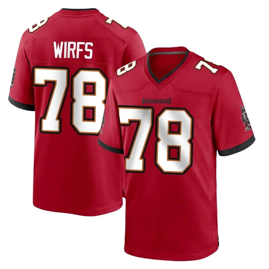 Yuxns TB.Buccaneers #78 Tristan Wirfs Player Red Home Game Stitched Jerseys