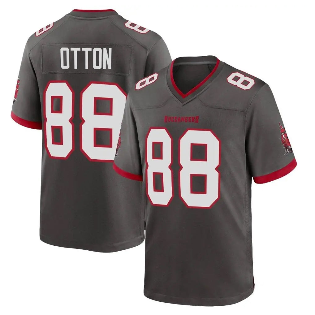 Yuxns TB.Buccaneers #88 Cade Otton Player Pewter Alternate Home Game Stitched Jerseys