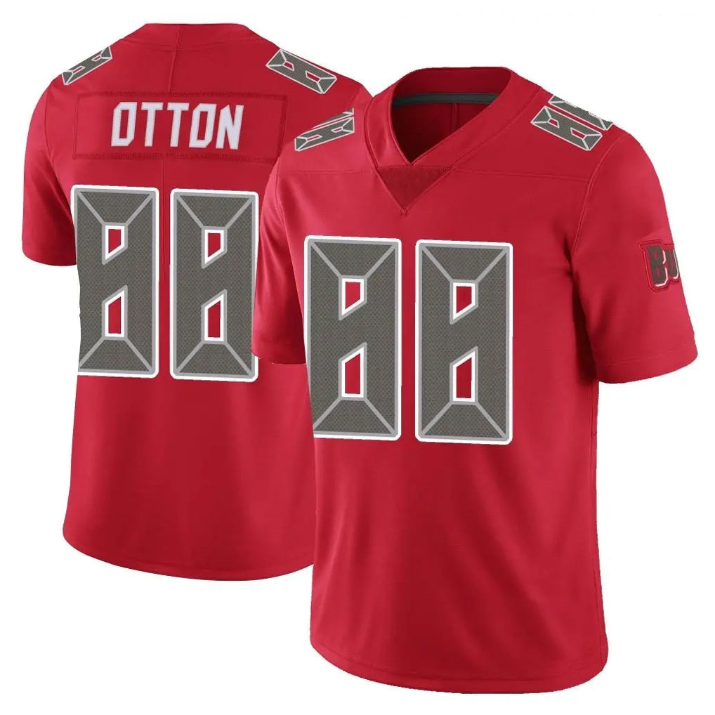 Yuxns TB.Buccaneers #88 Cade Otton Player Red Limited Color Rush Home Game Stitched Jerseys