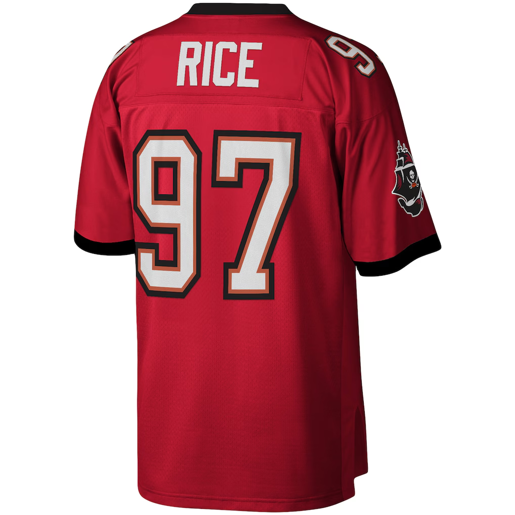 Yuxns TB.Buccaneers #97 Simeon Rice Mitchell & Ness Red Legacy Replica Puhic Stitched Jerseys