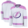 Yuxns TB.Lightning White 2024 Hockey Fights Cancer Practice Jerseys