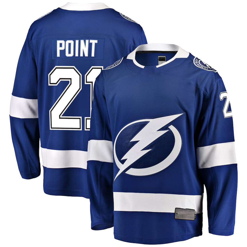 Yuxns TB.Lightning #21 Brayden Point Blue Breakaway Jerseys