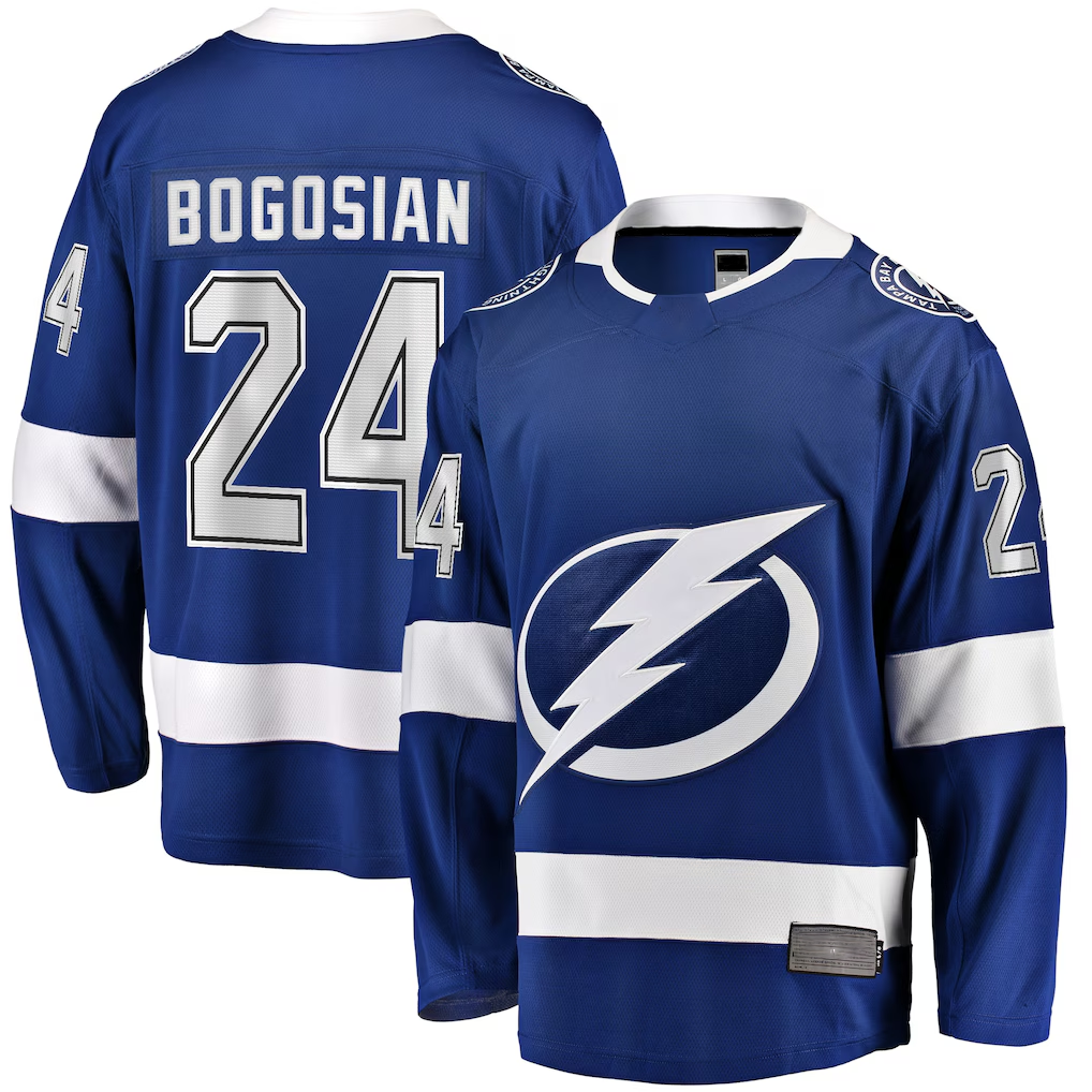Yuxns TB.Lightning #24 Zach Bogosian Blue Home Breakaway Player Jerseys