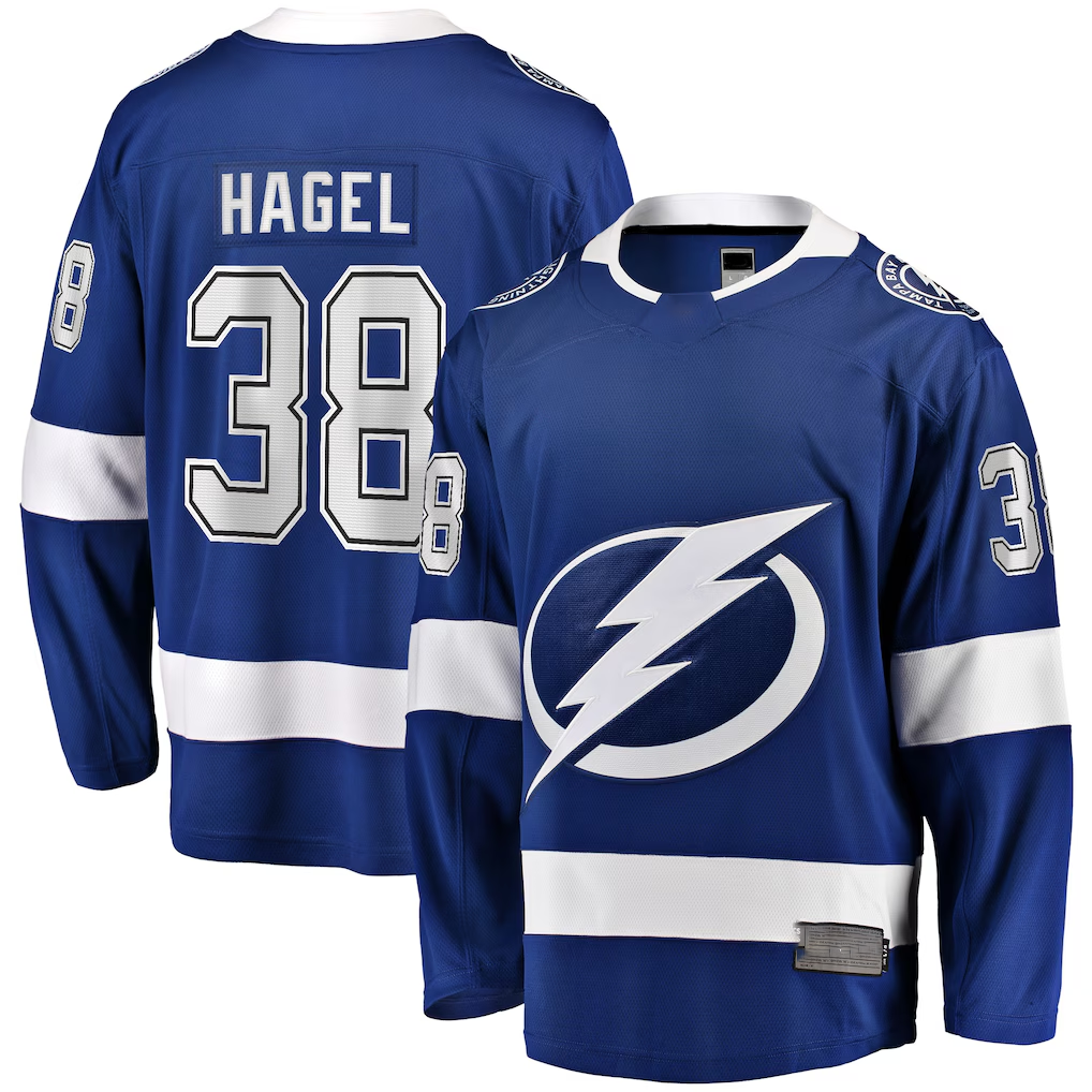 Yuxns TB.Lightning #38 Brandon Hagel Blue Home Breakaway Player Jerseys