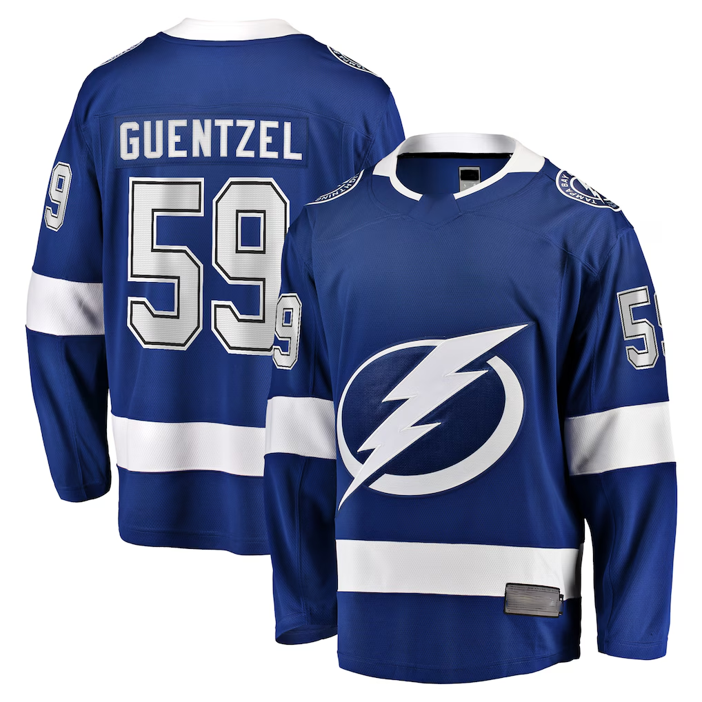 Yuxns TB.Lightning #59 Jake Guentzel Blue Home Premier Breakaway Player Jerseys