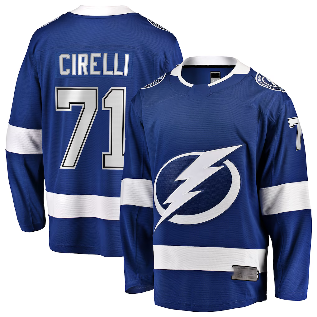 Yuxns TB.Lightning #71 Anthony Cirelli Blue Home Breakaway Player Jerseys
