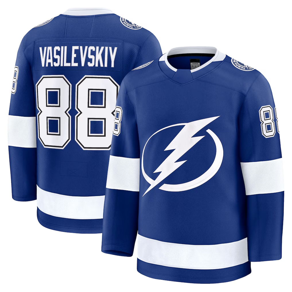 Yuxns TB.Lightning #88 Andrei Vasilevskiy Blue Home Breakaway Player Jerseys
