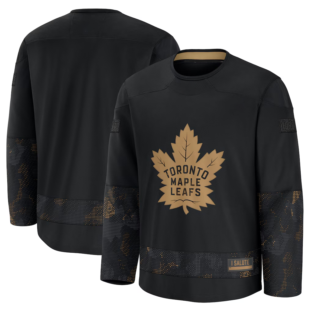Yuxns TM.Leafs Black 2024 Military Appreciation Practice Jerseys