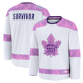 Yuxns TM.Leafs White Hockey Fights Cancer Survivor Practice Jerseys